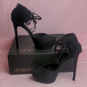 Shoe Dazzle Canaleigh Black Caviar Pumps size 8.5